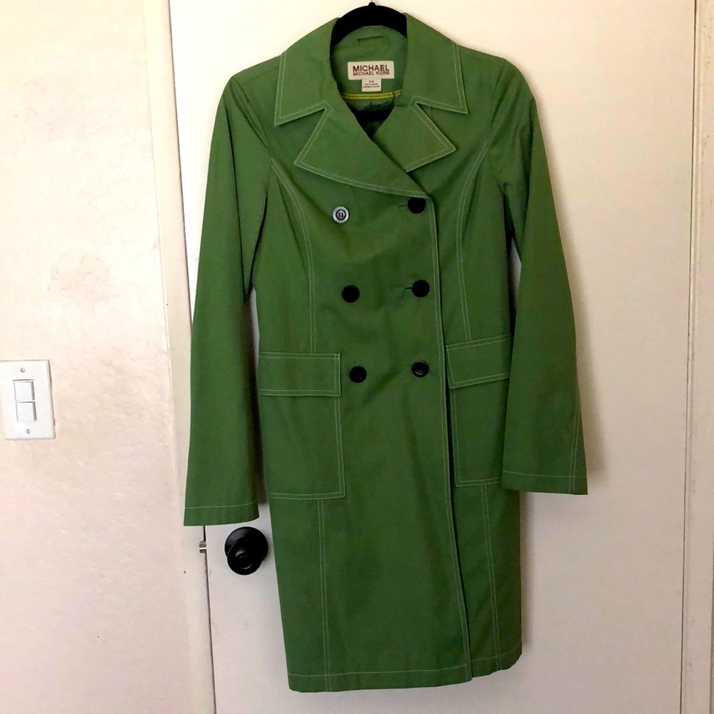 Michael Kors green raincoat Size XS
